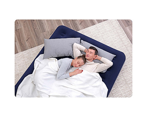 Матрац надувний Bestway 67003 з насосом 203x152 см, синій