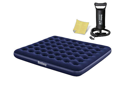 Матрац надувний Bestway 67004 з насосом 203 x 183 см, синій