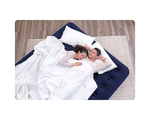 Матрац надувний Bestway 67004 з насосом 203 x 183 см, синій