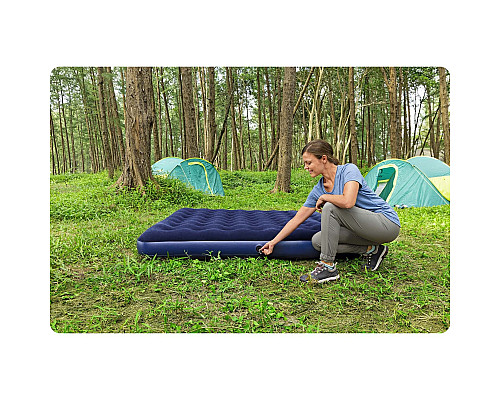 Матрац надувний Bestway 67004 з насосом 203 x 183 см, синій