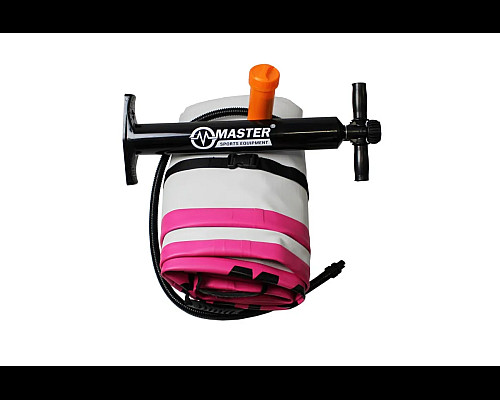 Матрац надувний гімнастичний MASTER 300x100x10 см, сіро-рожевий
