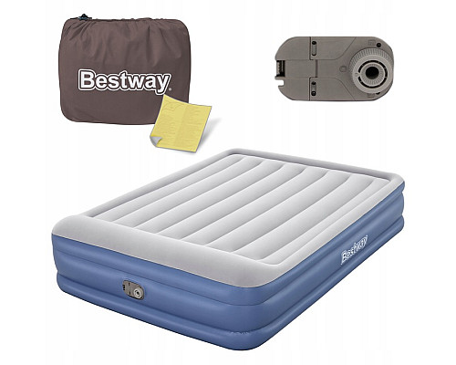 Матрац надувний Bestway 67630 203 x 152 x 46 см, синьо-сірий