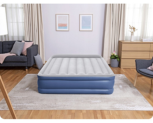 Матрац надувний Bestway 67630 203 x 152 x 46 см, синьо-сірий