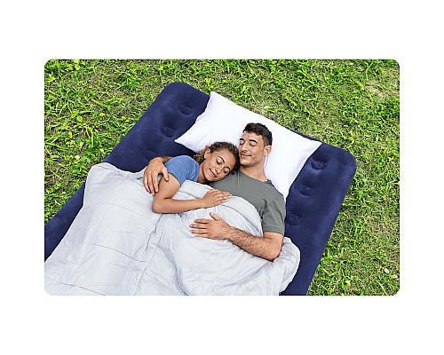 Матрац надувний Bestway 67002-62002 з насосом 191 х 137 х 22 см, синій