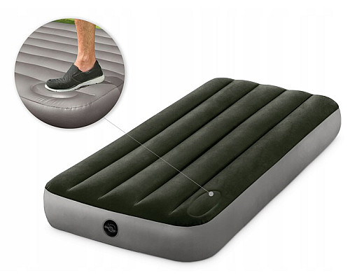 Матрац надувний INTEX 64760 191x76x25 см, сіро-зелений