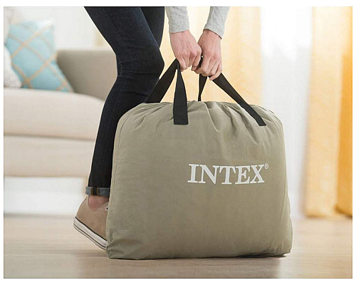 Матрац надувний INTEX 64164 з вбудованим електронасосом 203x152x51 см, бежевий