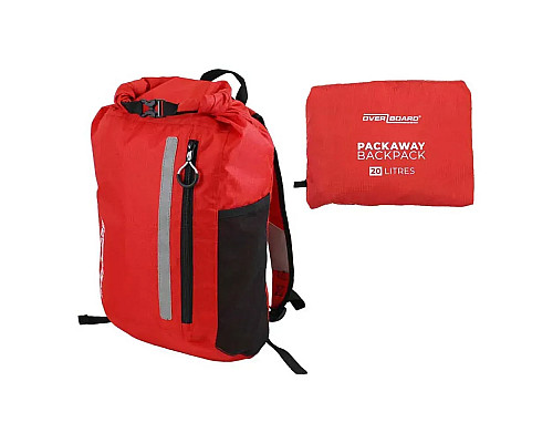 Рюкзак водонепроникний OverBoard OB1225R-EU 20 л - чорно-червоний