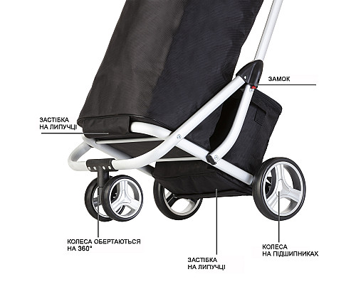 Сумка-візок ShoppingCruiser 3 Wheels Black (604349)