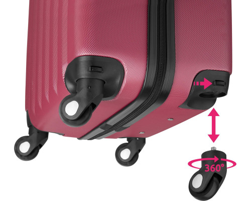 Набір валіз Tectake Pucci з 4 предметів - бордовий