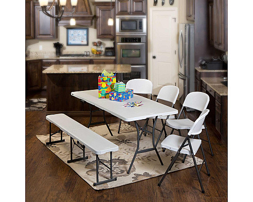 Стіл розкладний Lifetime 80471, білий граніт, 182,8 x 76,2 x 73,6 см - білий