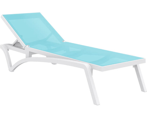 Шезлонг Siesta Pacific, біло-бірюзовий Шезлонг Siesta Pacific, біло-бірюзовий