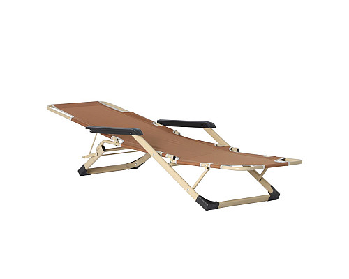 Шезлонг Bonro B-02 + подушка, коричневий