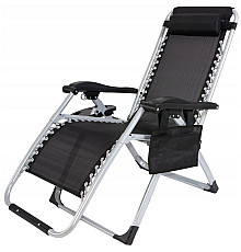Шезлонг з кишенею Bonro BG-006, чорний 