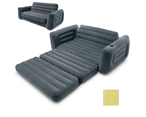 Диван надувний 2в1 Intex 66552, сірий