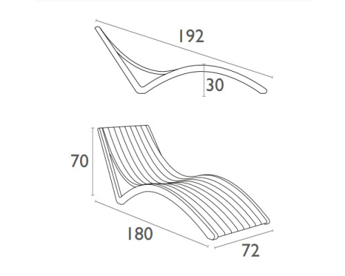 Шезлонг Siesta Slim, бежевий Шезлонг Siesta Slim, бежевий