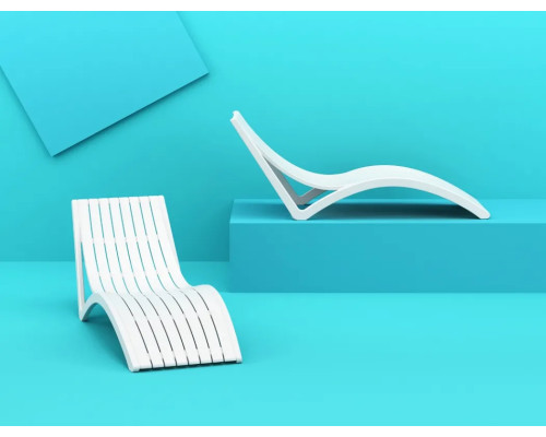 Шезлонг Siesta Slim, білий Шезлонг Siesta Slim, білий