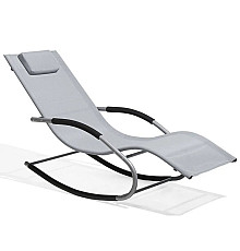 Шезлонг-гойдалка Bonro BG-01, 147 х 55,5 х 84 см - сіра