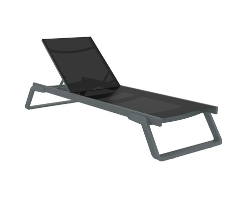 Шезлонг Siesta Tropic, сіро-чорний Шезлонг Siesta Tropic, сіро-чорний