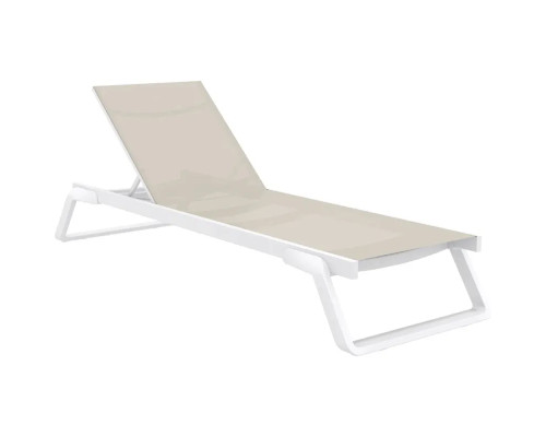 Шезлонг Siesta Tropic, біло-бежевий Шезлонг Siesta Tropic, біло-бежевий