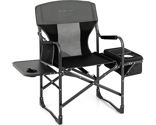 Крісло для кемпінгу Costway 113 x 56 x 98 см - чорно-сіре