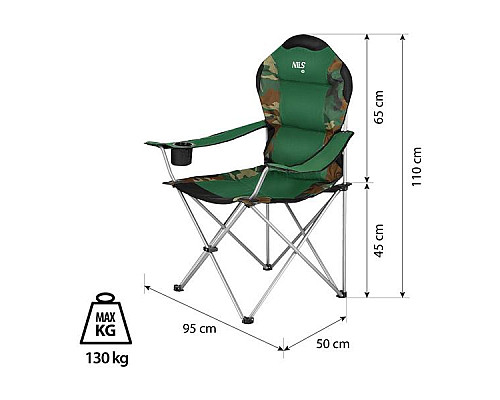 Крісло для кемпінгу NILS CAMP NC3080 камуфляжний