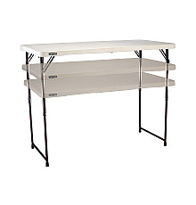 Стіл розкладний Lifetime 4428 з регулюванням висоти, 122 х 60,9 х 60,9 см - білий