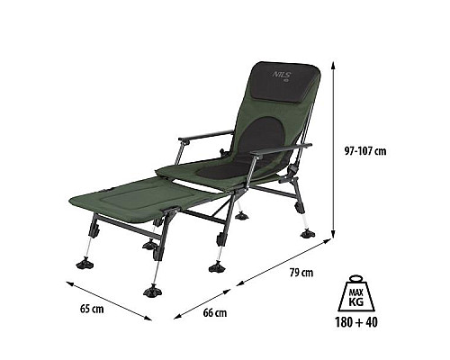 Крісло рибальське NILS CAMP NC1802 SET, зелене