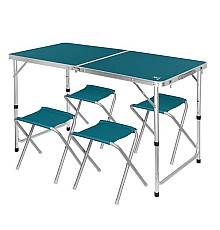 Стіл розкладний NILS CAMP NC1633 з 4 стільцями, синій