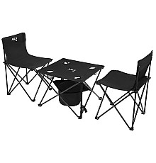 Стіл розкладний NILS CAMP NC3304 з 2 стільцями, чорний