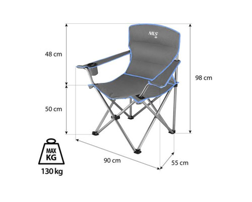 Крісло для кемпінгу NILS CAMP NC3079 сіро-блакитний