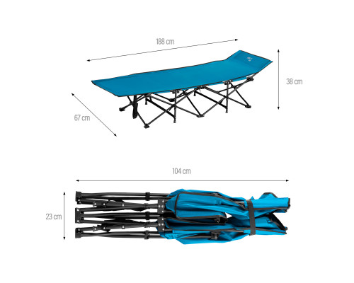 Ліжко кемпінгове NILS CAMP NC2701 188 х 67 х 38 см, синє