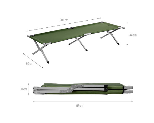 Ліжко кемпінгове NILS CAMP NC2756 200 х 60 х 44 см, зелене