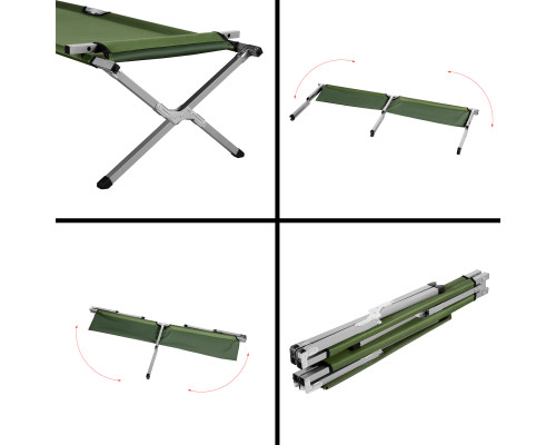 Ліжко кемпінгове NILS CAMP NC2756 200 х 60 х 44 см, зелене