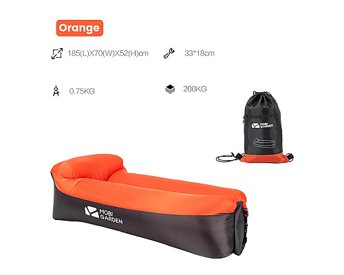 Диван надувний (ламзак) Mobi Garden Air Bed NX20663016, 185 х 70 х 52 см - оранжевий