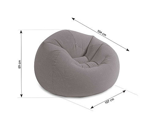 Крісло надувне INTEX 68579 107x104x69 см, сіре