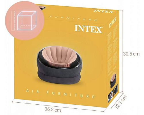 Крісло надувне INTEX 68582 112x109x69 см, коралове
