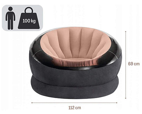 Крісло надувне INTEX 68582 112x109x69 см, коралове
