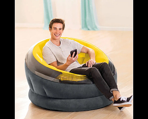 Крісло надувне INTEX 68582 112x109x69см, жовте