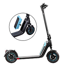 Електросамокат зі знімною батареєю W-TEC SwapCharge 500 W 10” чорно-блакитний