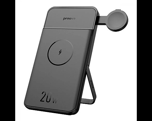 Повербанк бездротовий 2-в-1 Proove Power Stand 20W 10000mAh, чорний