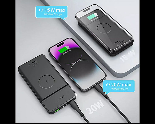 Повербанк бездротовий 2-в-1 Proove Power Stand 20W 10000mAh, чорний
