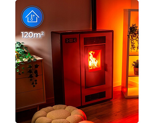 Пелетна піч-камін THUNDER ARIA RED 12 кВт