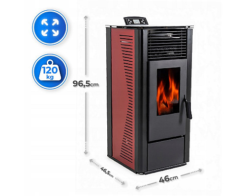 Пелетна піч-камін THUNDER KARMEN RED 10 кВт