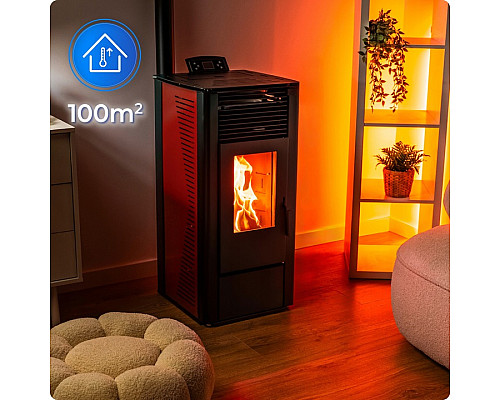 Пелетна піч-камін THUNDER KARMEN RED 10 кВт