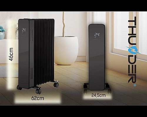 Масляний обігрівач THUNDER SIMPLE-BLACK – 2500Вт