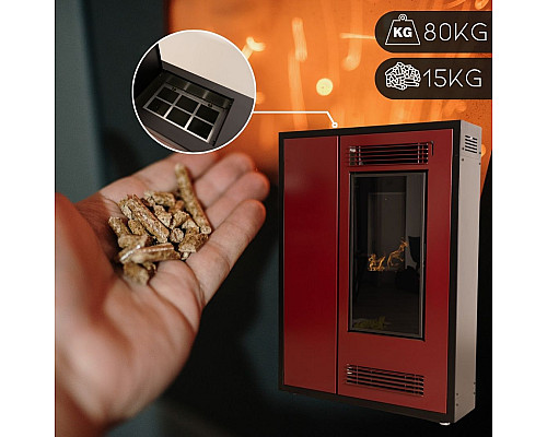 Пелетна піч-камін Thunder Aria Red 7,5 кВт Пелетна піч-камін Thunder Aria Red 7,5 кВт