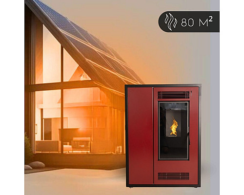 Пелетна піч-камін Thunder Aria Red 7,5 кВт Пелетна піч-камін Thunder Aria Red 7,5 кВт