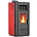 Пелетна піч-камін Thunder Karmen Red 9кВт