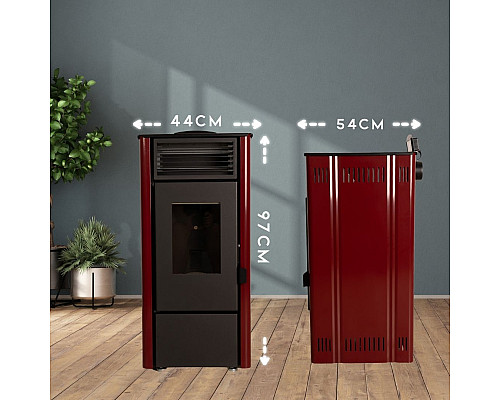 Пелетна піч-камін Thunder Karmen Red 9кВт