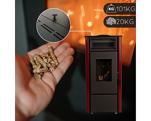 Пелетна піч-камін Thunder Karmen Red 9кВт